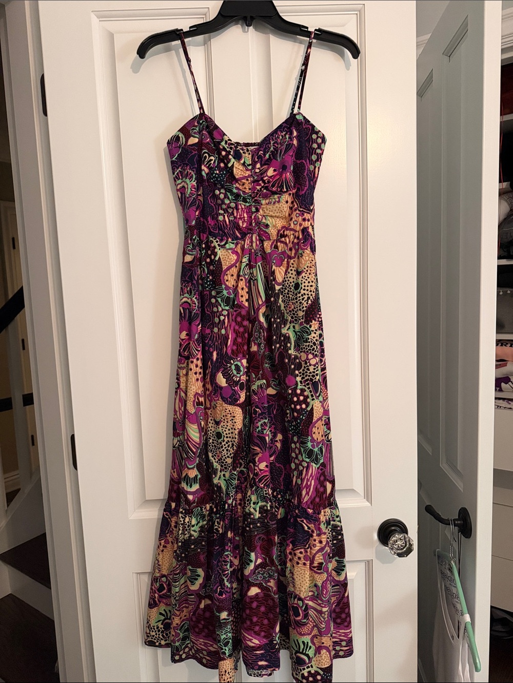 ALC Lilah Printed Ruched Empire Midi Dress